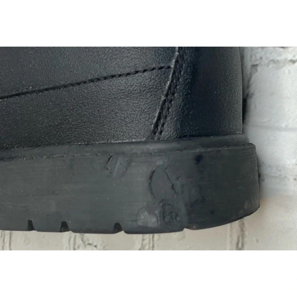 Black Leather Lugz Low Work Boot